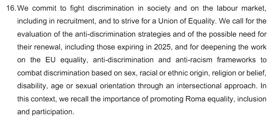 The #LaHulpe Declaration was signed on 16 April by the 3 main EU institutions, social partners, and the @social_platform of whom we are members. We are delighted that the #Roma and the quest for #equality were not forgotten in the pledge to secure the social Europe of the future.