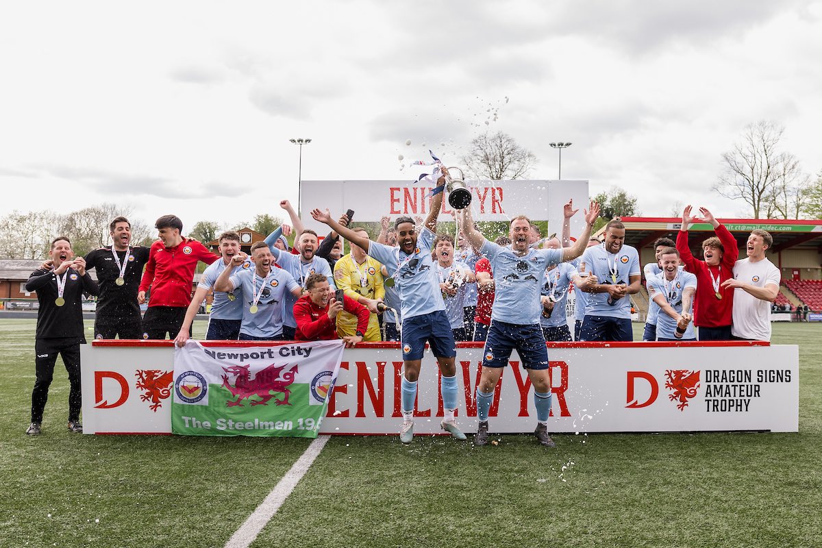Mae’r cwpan yn dod adref! 🩵⚽️🏆

#DragonSignsAmateurTrophy 
#Newport
#Gwent 
#OurCity