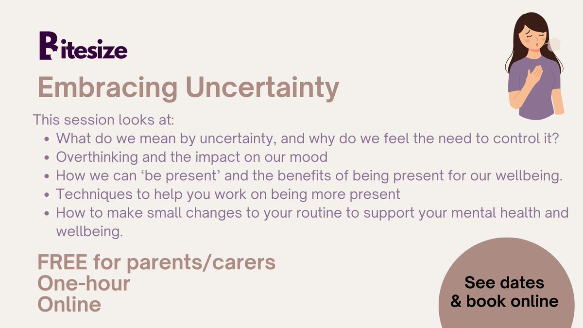 Coming up in our bitesize training programme that tackles a range of important issues such as managing challenging conversations. Parents/carers, and professionals are all welcome. Book your place through the link - .liverpoolcamhs.com/events/embraci… 📆29/04/2024 🕑 4:00pm - 5:00pm