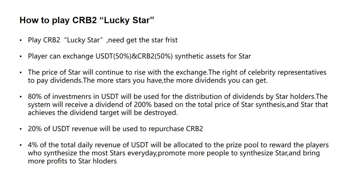 Learn more about CRB2(Lucky Star ⭐️) Tomorrow we will give a complete explanation for the community. #CRB2