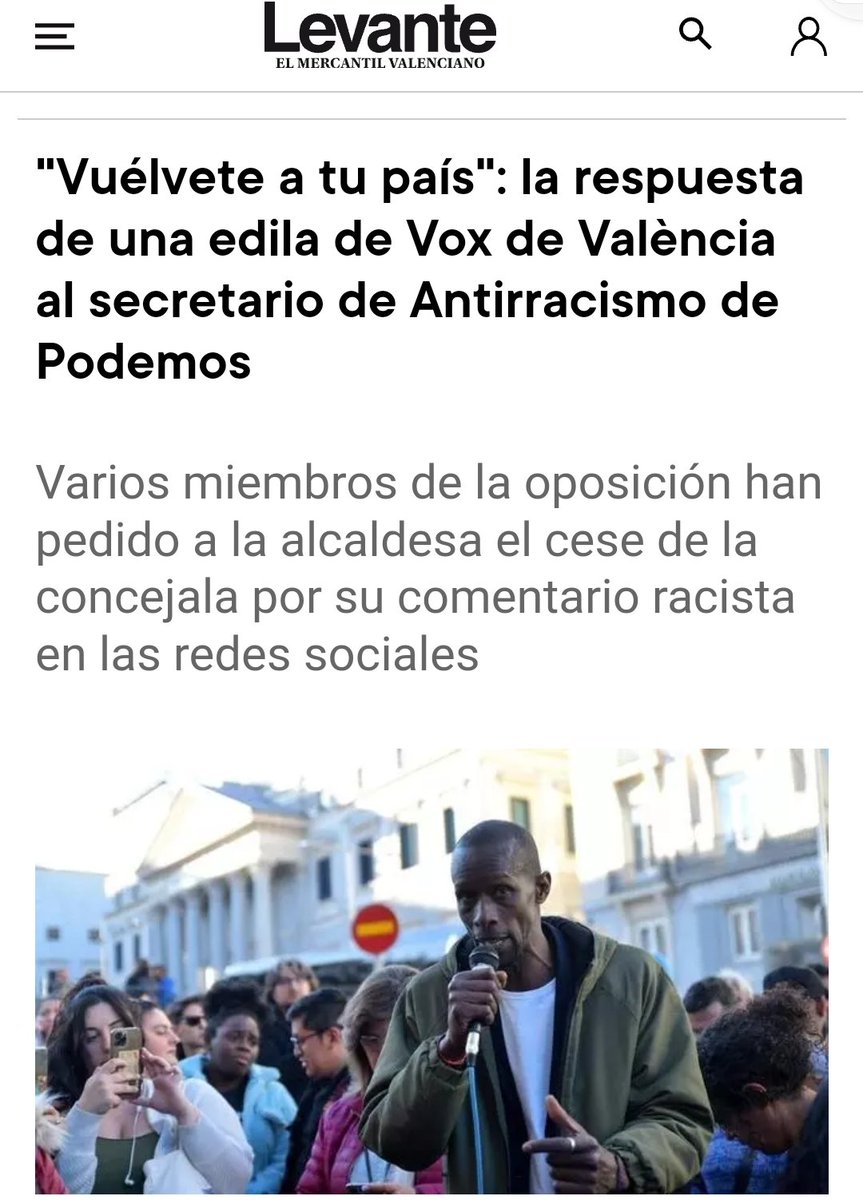 🗨️Esta es Cecilia Herrero la concejala de V🤮X del Ayuntamiento de Valencia que le dice al secretario de Antirracismo de Podemos Serigne Mbayé: 'Falta que te vuelvas a tu país' Si digo lo que hace falta en este país con las racistas como ella, me cierran la cuenta #VoxEsRacismo