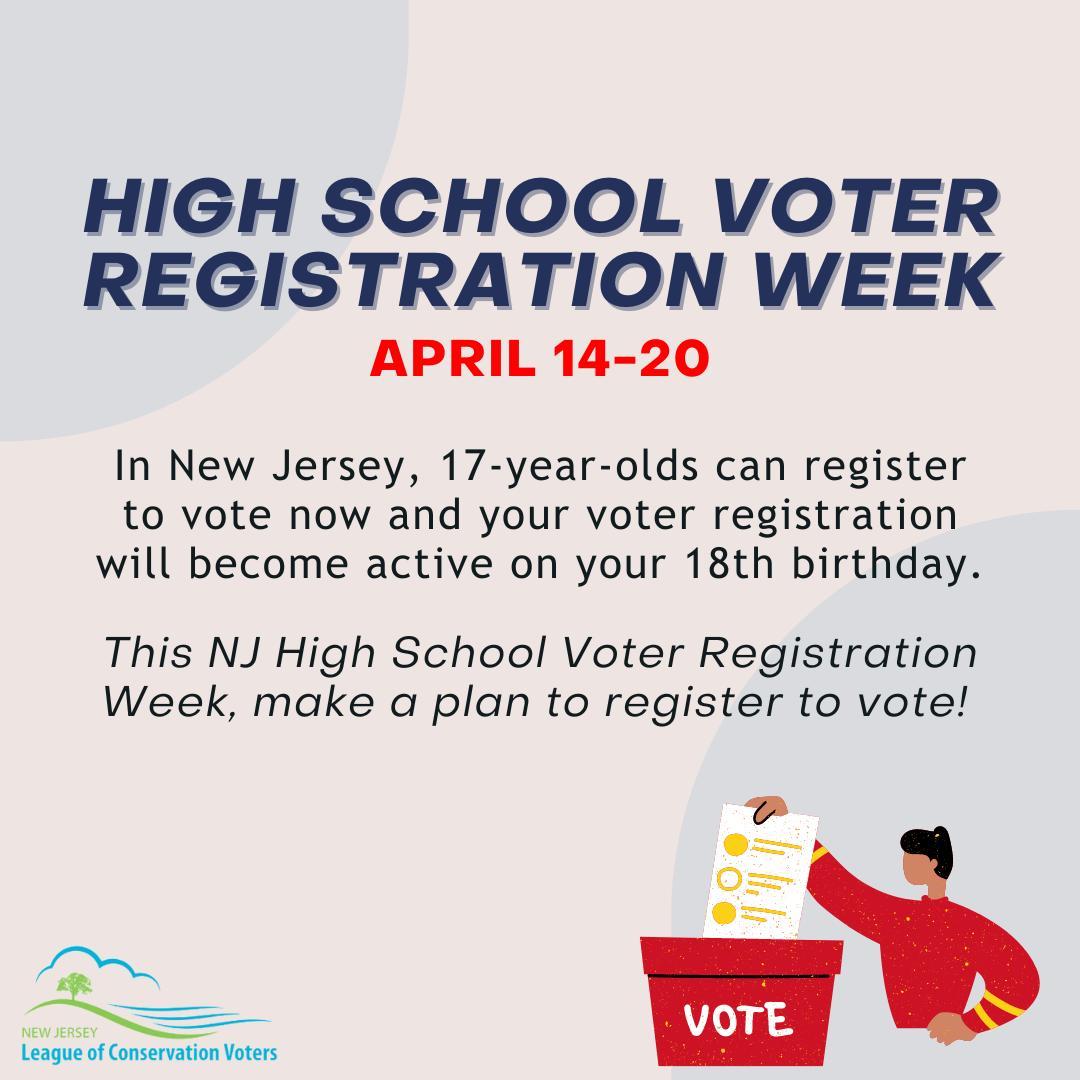 ⭐ Today is the last day of #HighSchoolVoterRegistrationWeek! If you know a 17 or 18-year-old, tell them to register to vote. nj.gov/state/election…