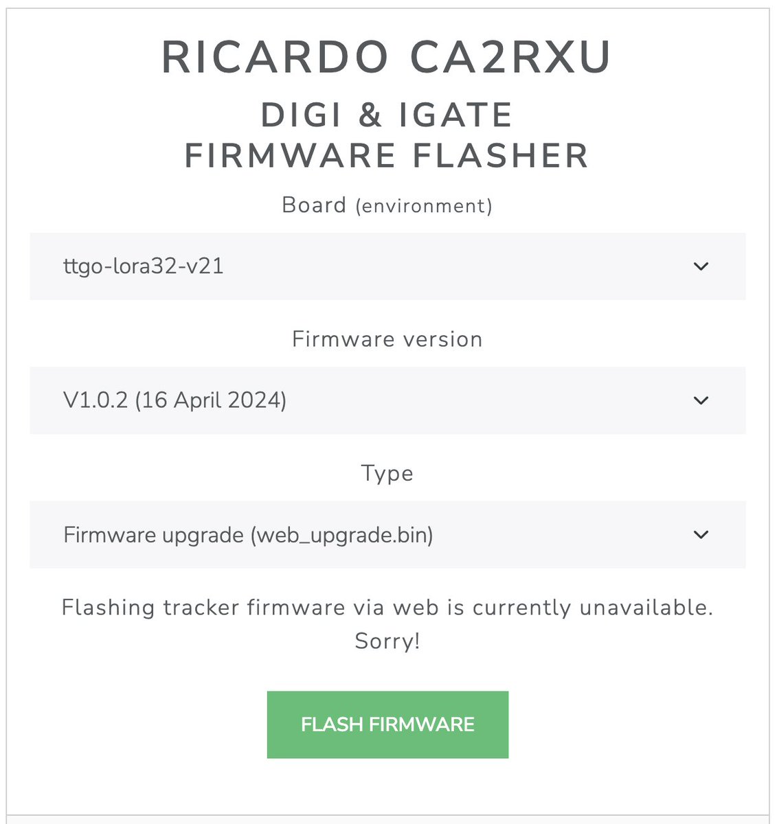 Great News #LoRa #APRS: iGate Firmware WEB FLASHER is available (so you can avoid VSCODE completely 😆) #hamradio #loraaprs sq2cpa.github.io/lora-flasher/c…