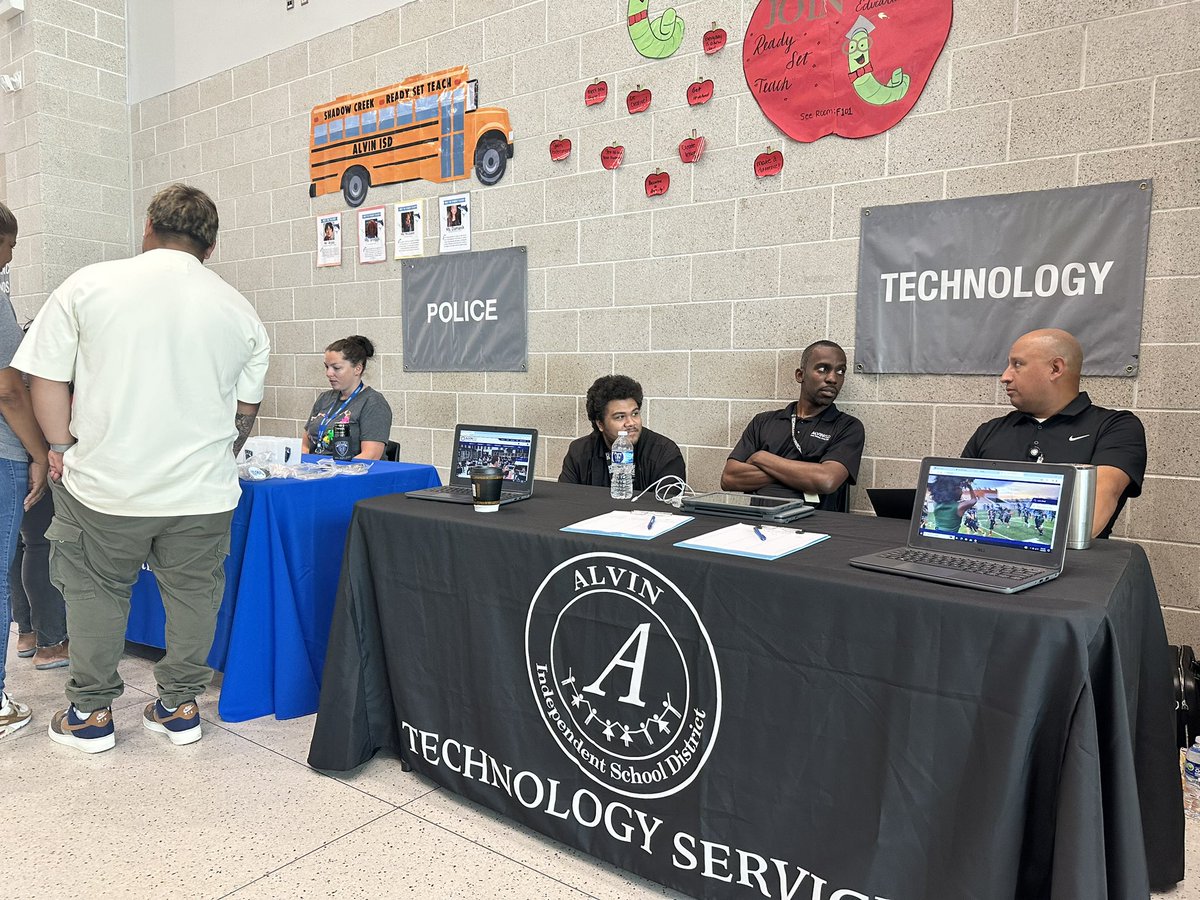 We want you! The district is holding a job fair @ShadowCreekHS for prospective employees. We’ll be here until 11:30am! Representatives from all our campuses are ready to assist. We have positions in transportation, technology, custodial & more. Be part of the Alvin ISD family.