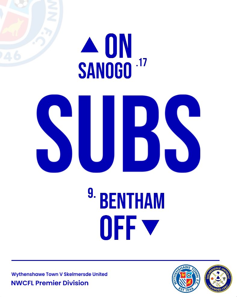 ⏱️73’ A double substitution for Town as Marcus Wood and Sekouba Sanogo finds there way on to the pitch as Sam Sheridan and Tom Bentham make there way off 🔵 2-0 🔴 | #WythyTown | @nwcfl