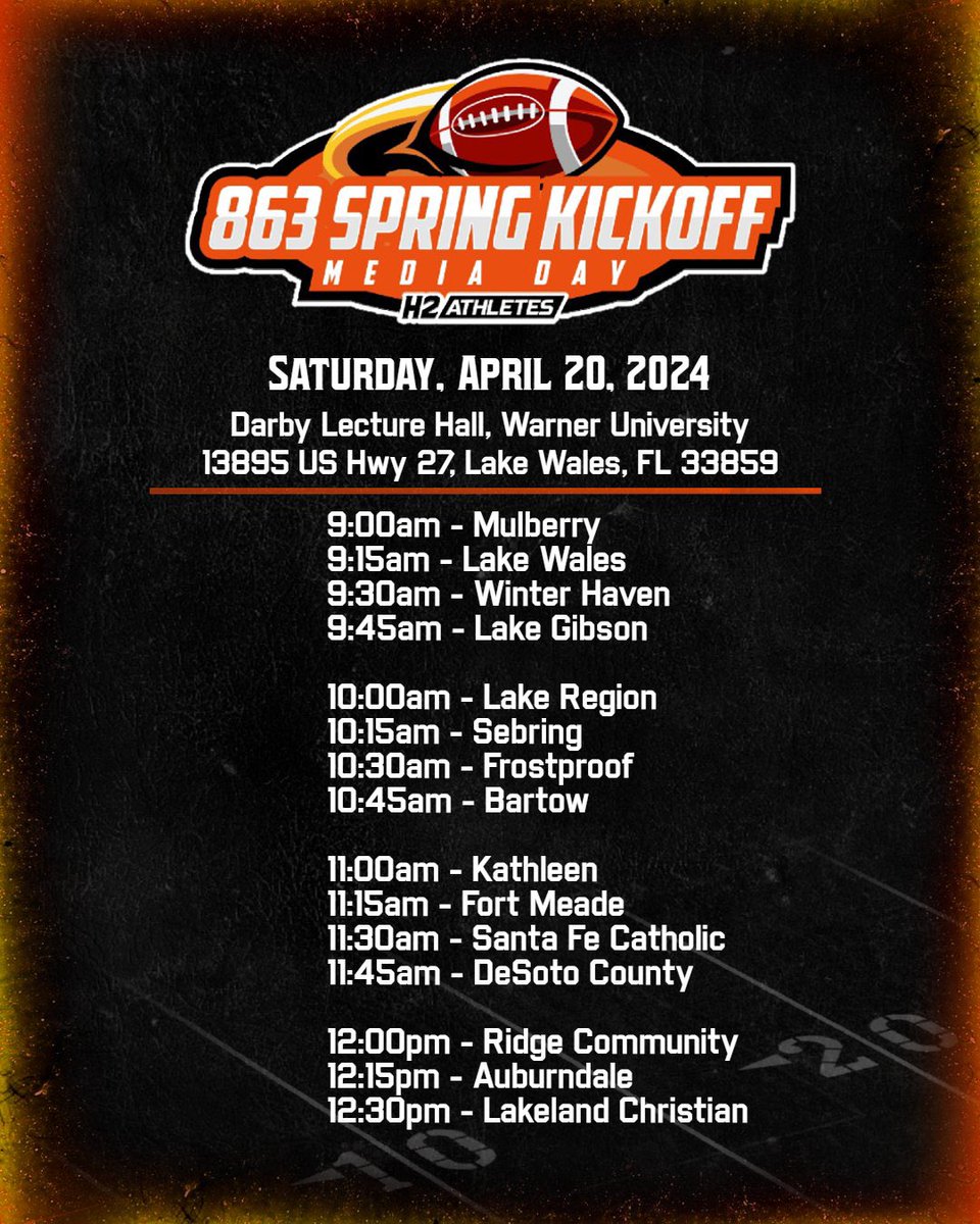 Made an adjustment to the schedule. Next team up: @BartowFb #863SpringKickoff