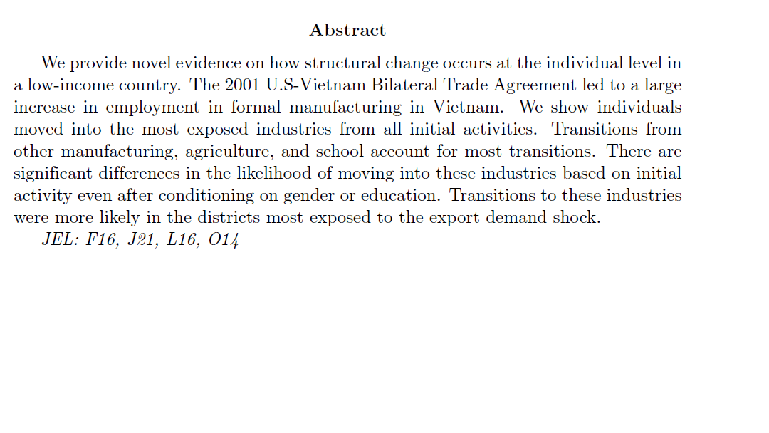 🚨New working paper with Ramisha Asghar: "Trade, structural change and labour market transitions in Vietnam"

steg.cepr.org/publications/t…