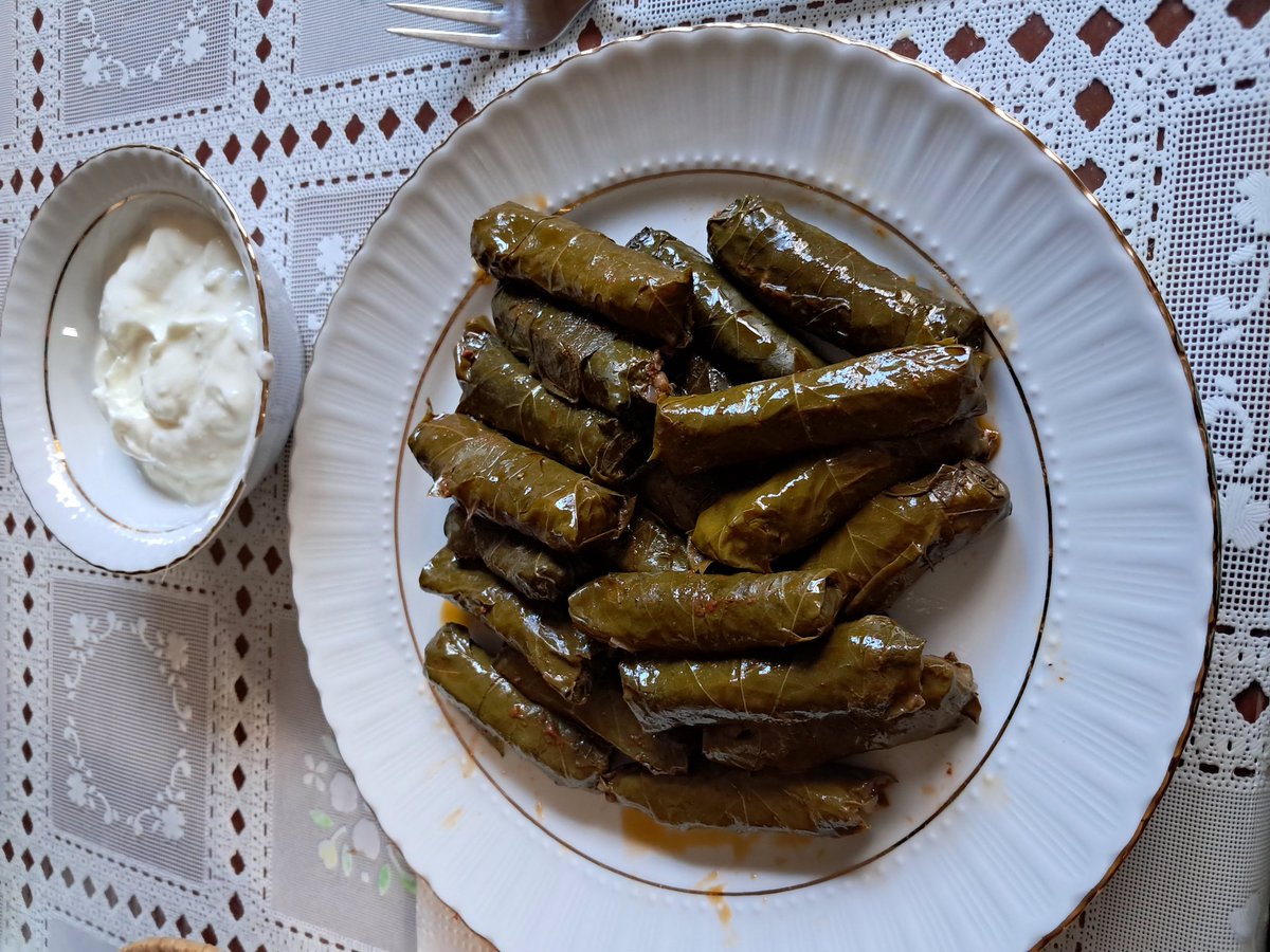 Bakıcı kadınımız yaprak sarma yapmış,pek de güzel olmuş.