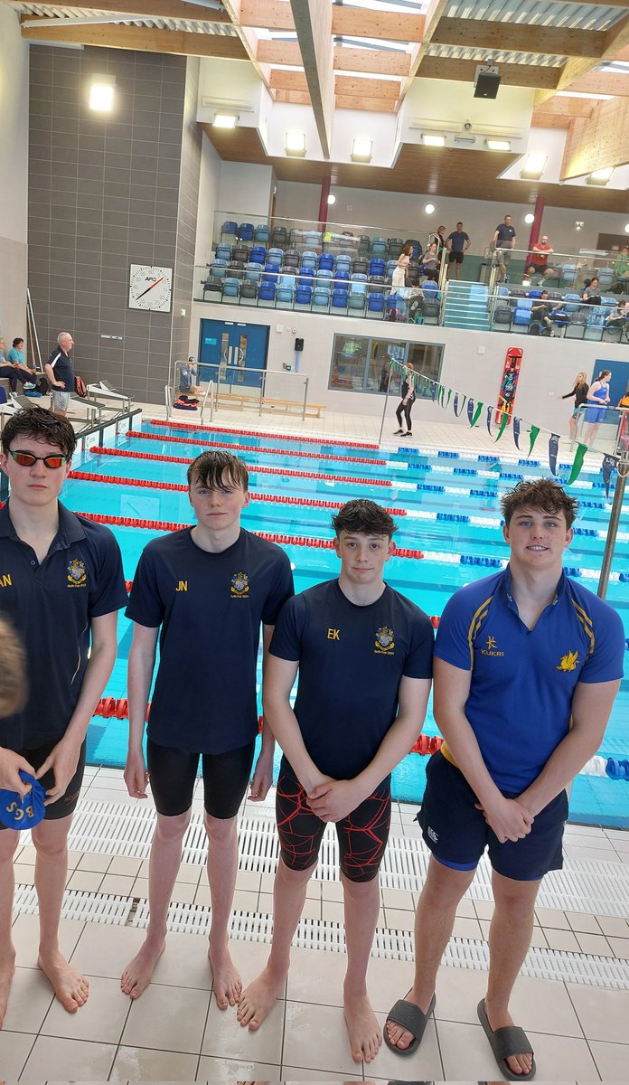 SwimBGS's tweet photo. BGS Silver medallists in both 50 medley and 50 free relays. Also got photobombed https://t.co/C1jzIuob7L