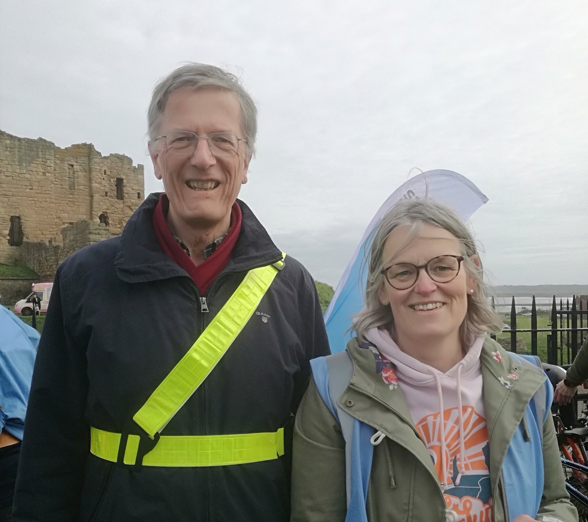 Safe streets for cycling and walking are vital to health, leisure and environment. Today I joined the coastal #KidicalMassNE - 200 children and adults 'advertising' the cycle space we need. We finished at Tynemouth (me with the organiser from @NTStreetLife).