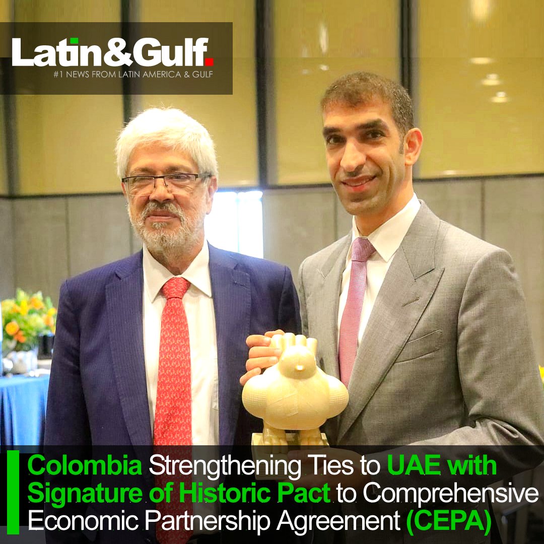 Strengthening Ties: #UAE and #Colombia Historic Pact to Economic Prosperity, signed by His Excellency Dr Thani bin Ahmed Al Zeyoudi, UAE Minister of State for Foreign Trade,and His Excellency <a href="/GermanUmanaM/">Germán Umaña Mendoza</a> Minister of Industry, Commerce and for Colombia.
🗞️rb.gy/hv4hfb