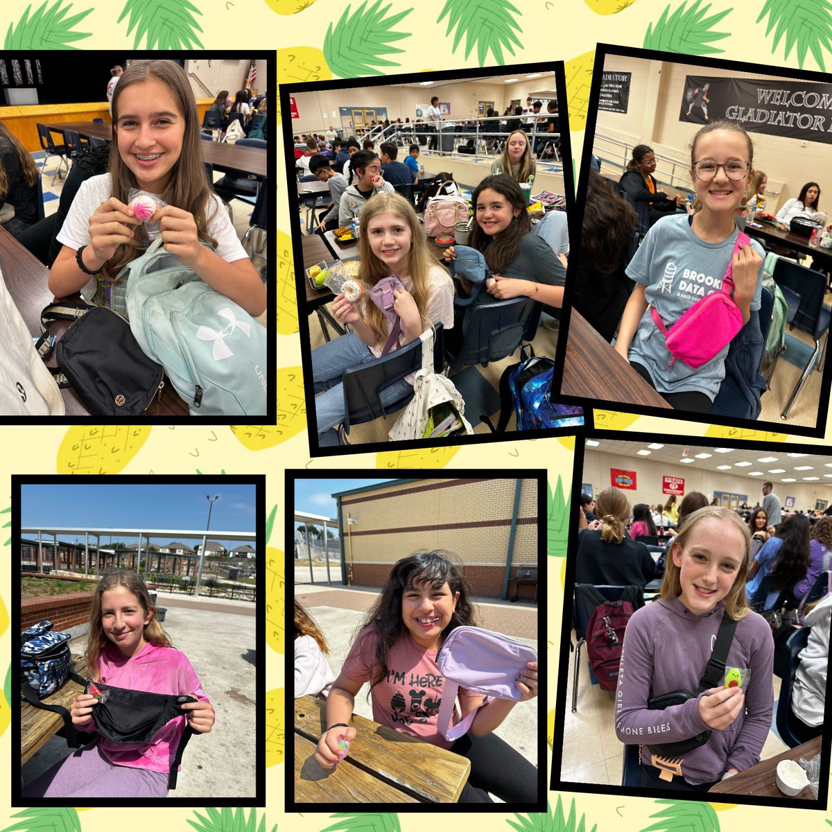 HGMSCounseling's tweet photo. The Fanny Pack Friday Coping Skill of the Week was to Eat Healthy! We passed out fruit squishies for our students to keep in their fanny packs! Good job, Gladiators! ππππ#rootEDGarcia @nisdgarcia https://t.co/KCH2uM8lUX