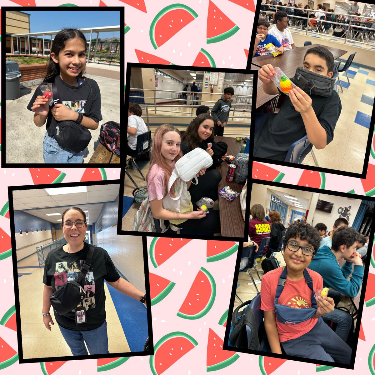 HGMSCounseling's tweet photo. The Fanny Pack Friday Coping Skill of the Week was to Eat Healthy! We passed out fruit squishies for our students to keep in their fanny packs! Good job, Gladiators! ππππ#rootEDGarcia @nisdgarcia https://t.co/KCH2uM8lUX