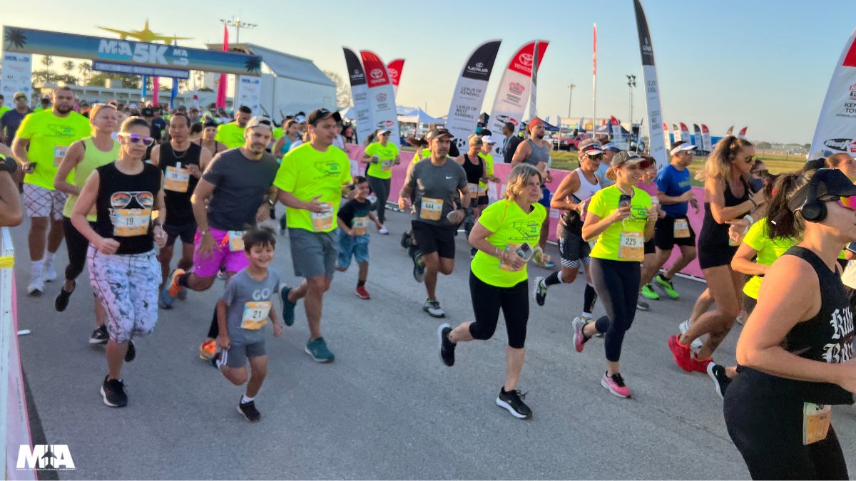 iflymia's tweet photo. The moment is now! Race 2️⃣ of the 2024 #MIARunway5KSeries is on. Over 800 swift feet are hitting the pavement at Miami Executive with one goal - making a difference for @MakingStrides Miami! 🏃‍♀️🏃‍♂️#MIARunway5K #MakingStridesMiami https://t.co/beLMQ6o399