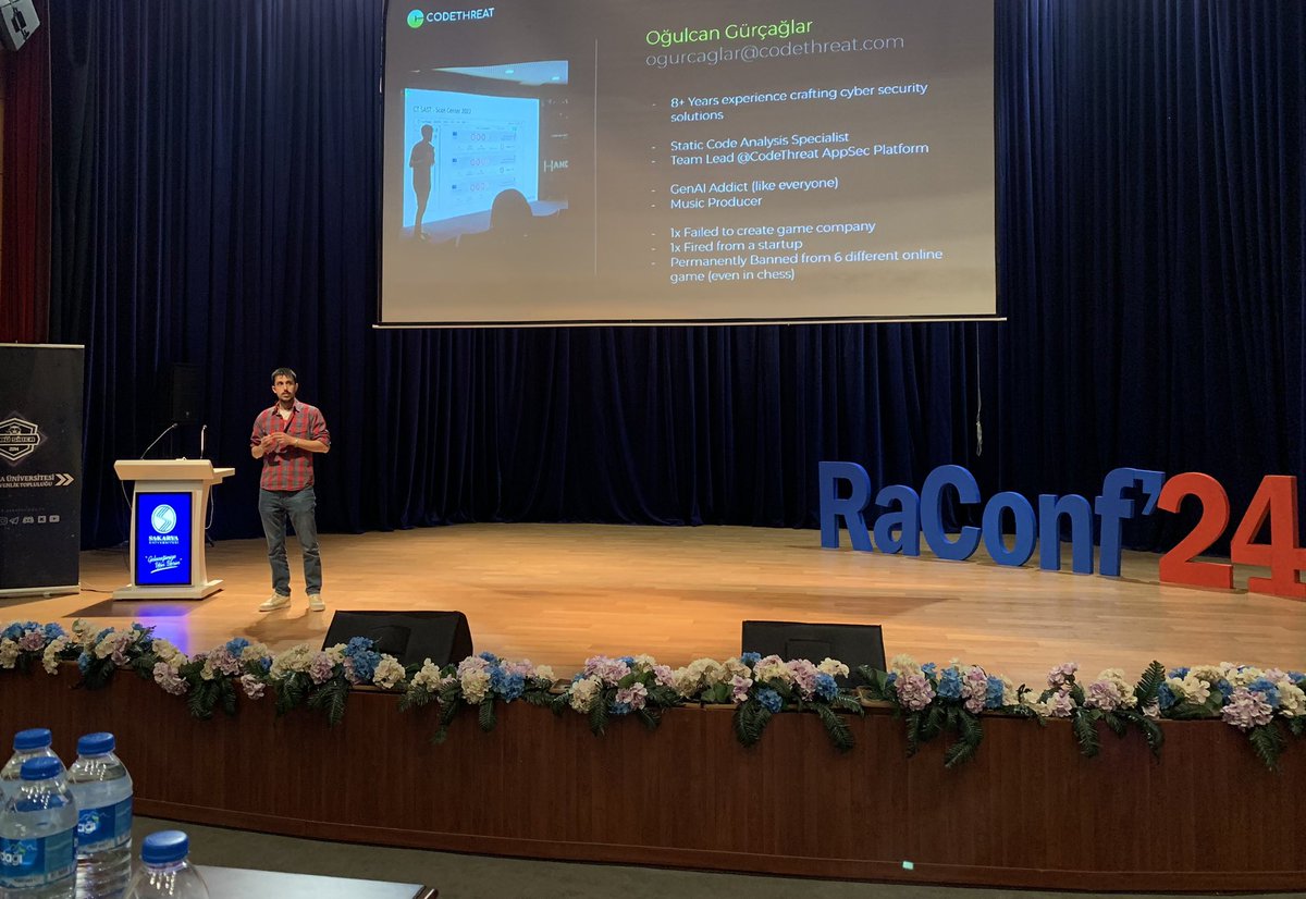 yusuvf's tweet photo. CodeThreat olarak #raconf24’e katıldık. Organizasyonda emeği geçen herkese teşekkürler ✌️ https://t.co/pt0kiYCQrv