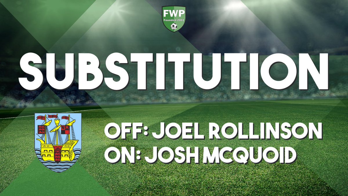 SUB: Josh McQuoid replaced Joel Rollinson (82') fwp.co/bmPzd7