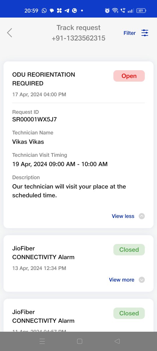 ncccadet's tweet photo. @JioCare AGAR SIR AAP ME COMPAIN KO DEKHA LEGA TO APKI KRIPA HOGI ABBAM AAP KI TEAM SE CALL AATA HAI TO ME SARA STATUS BRIFF KAR DU GA AAP MUJA SIR 8539832185 PER CALL KAR SAKTA HAI MERA REGISTRATION JIO AIR FIBER NUMBER ATTACH KAR RAHA HU https://t.co/uwx7TX8yVD