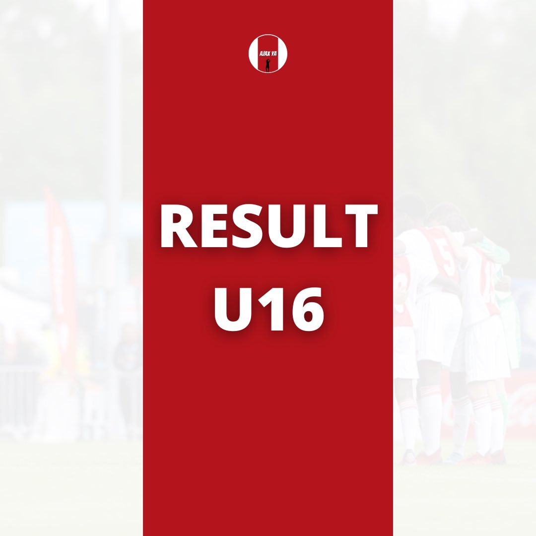 𝗥𝗘𝗦𝗨𝗟𝗧

• AZ U16 v Ajax U16 2-4
⚽️ Eternal Barron 2x, Pharell Nash & Isaac Compaore! 👏

#AjaxU16 #AjaxYouth