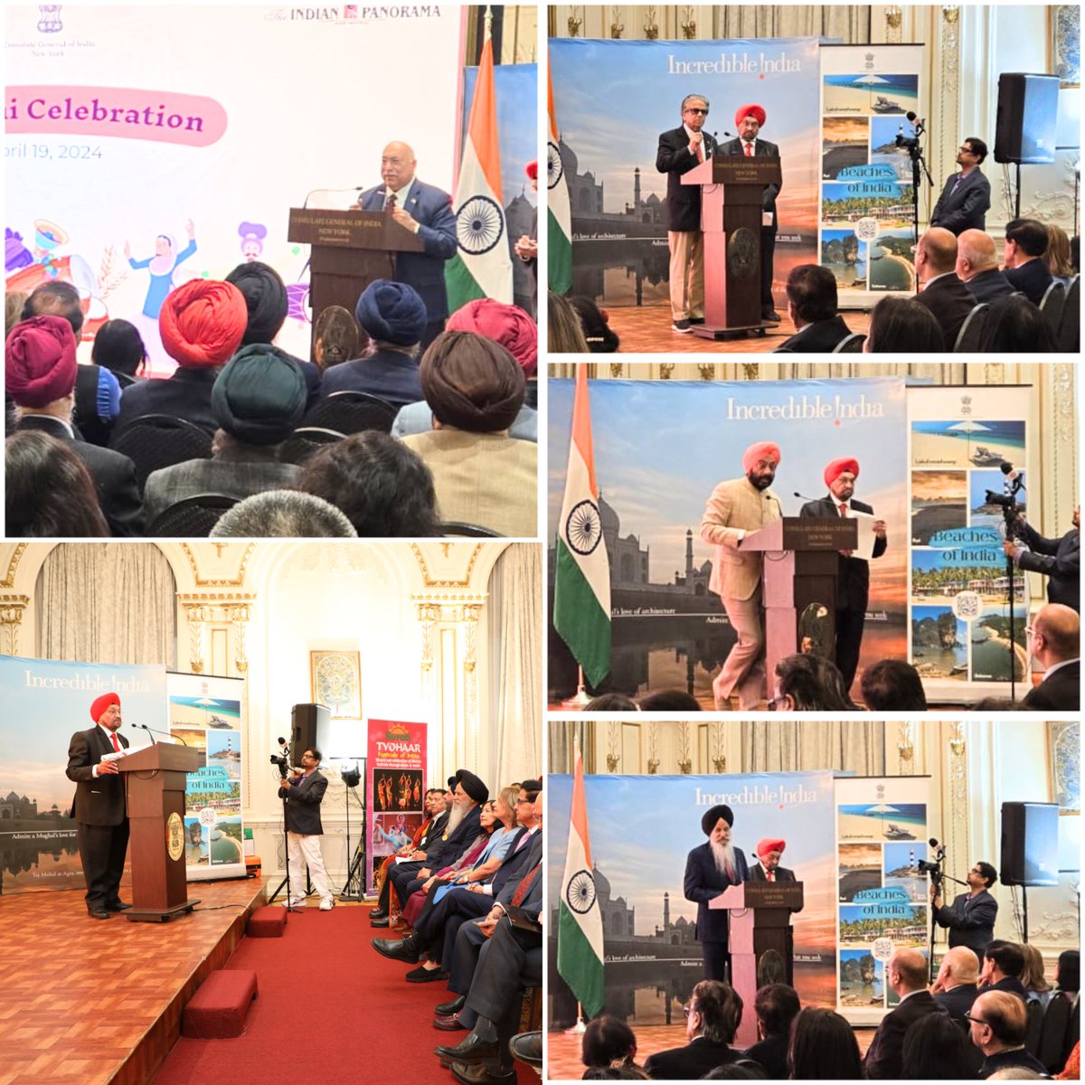 @IndiainNewYork celebrated #Baisakhi at the Consulate with the 🇮🇳🇺🇸 community. Recalled the universal teachings of Sikh Gurus of compassion, harmony, service and equality, and contributions of the Punjabi community in India’s nation-building. Showcased Punjab’s rich cultural