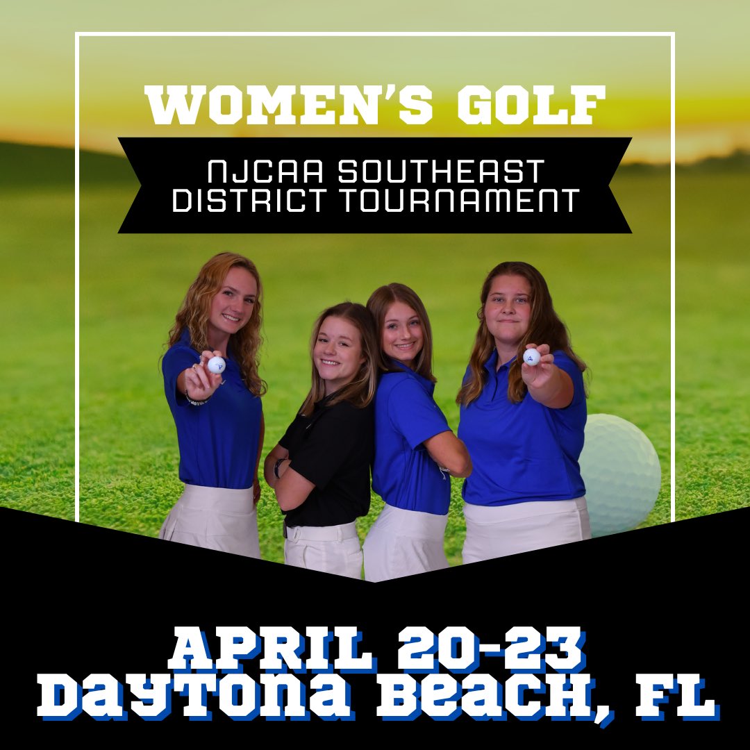 Women’s Golf is headed to the NJCAA Southeast District Tournament in Daytona Beach, FL! We’re cheering you on from home, #LadyPioneers ⛳️💙😎