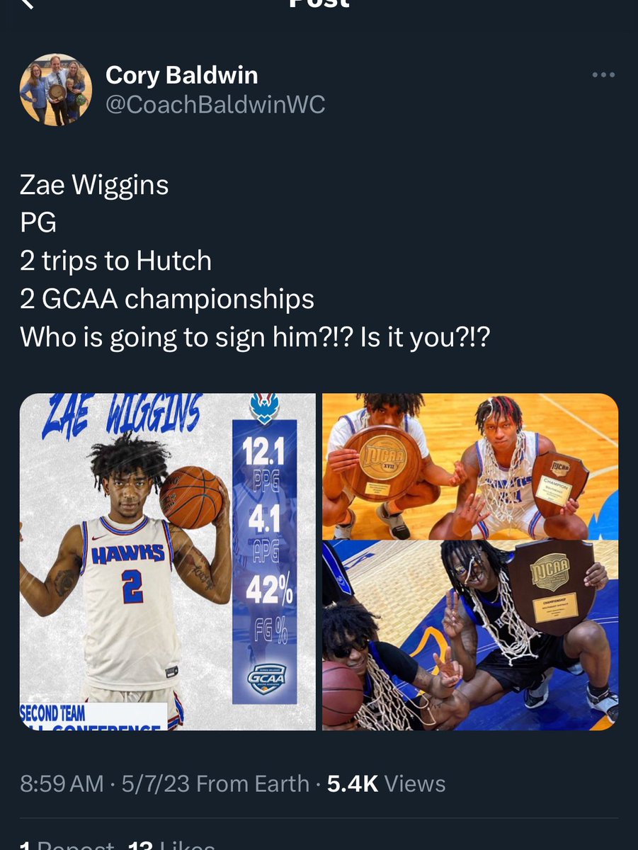 jnewton0729's tweet photo. So fired up to welcome point guard Zae Wiggins to the family! Zae is a winner on and off the floor! One of the most successful pg’s in @SGSCHawksHoops history! Excited to have him on board! https://t.co/lclJrkjH8z
