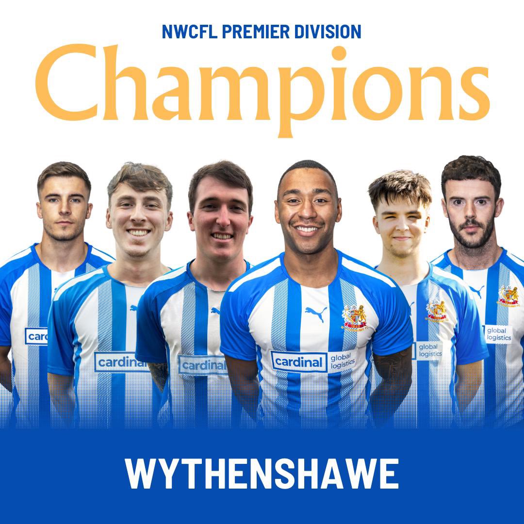 CHAMPIONS! This afternoon’s result confirms the Ammies as @NWCFL Premier Division Champions 🏆 A fantastic achievement from all at the club, and something that wouldn’t be possible with our great fans! #UpTheAmmies 🔵⚪️