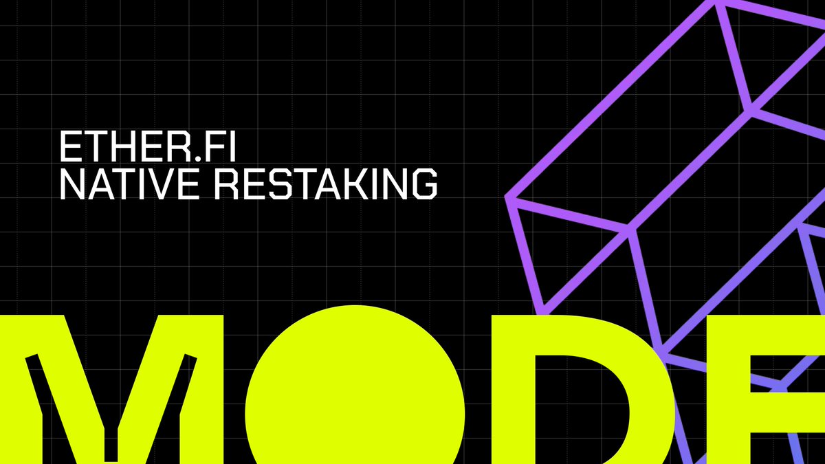 EtherFi Native Restaking is Live on Mode 🟡 Get eETH by restaking your Mode ETH on @ether_fi. Restake today on Mode and get Staking APR + Eigenlayer Points + EtherFi Points + Mode Points. Stake your ETH on Mode Now ❯❯ app.ether.fi 💰 Points to be earned You can