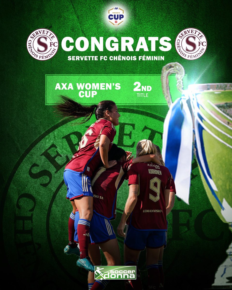 And we have our AXA Women’s Cup winner 🏆

Congrats Servette FC Chênois Féminin 👏

#Servette #ServetteFC