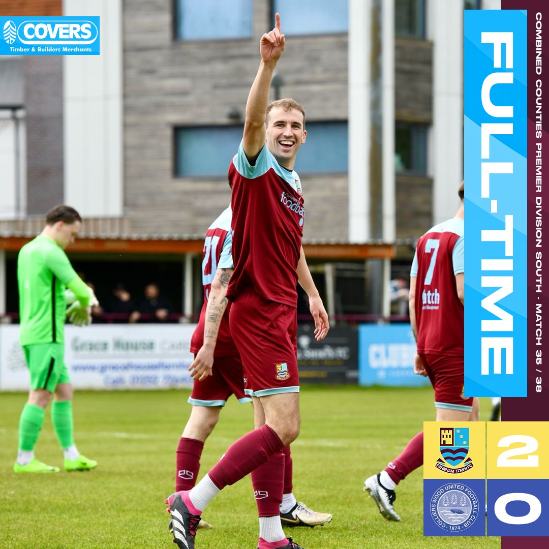 ⏱️ FT | <a href="/FarnhamTownFC/">Farnham Town FC</a> 2-0 <a href="/wood_utd/">Colliers Wood United FC</a>

The Town remain unbeaten in the league after another solid home performance in front of over 900 fans.

<a href="/MarkWaters95/">Mark Waters</a> forced the opener after three minutes when his cutback was turned into their own net by one of the Colliers Wood defenders.