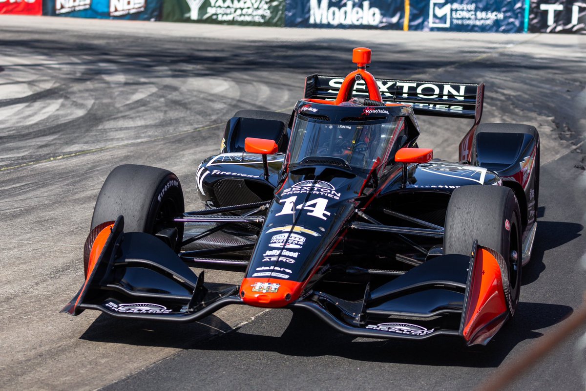 The No. 14 has stopped in the T1 runoff due to an electrical issue. #INDYCAR | #AGPLB