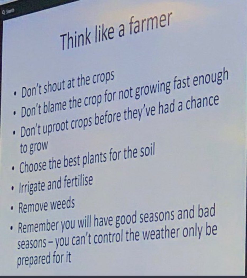 🎯
I would add - Farm your own field.