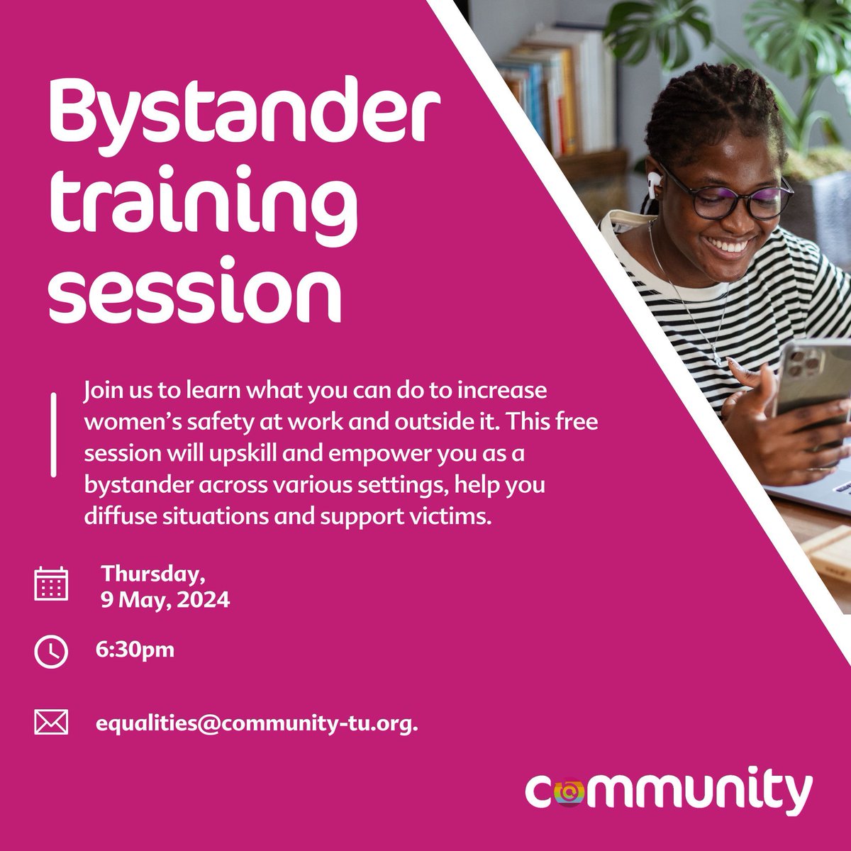 In partnership with @live_life_safe, we are running an exclusive training session, which will help you understand how to stand up against harassment in public and in your workplace. If you're interested in joining next month's session, register below. ⬇️ buff.ly/4ctfs0X