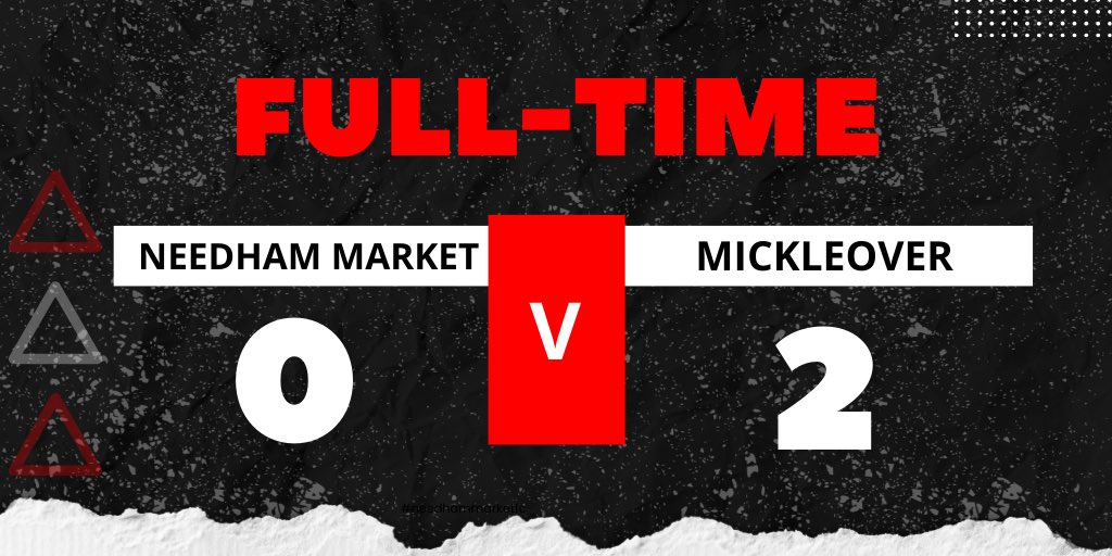 FT: Needham Market 0-2 Mickleover Defeat oh well fair play @Mickleover_FC good luck 👊 #NeedhamMarketFC