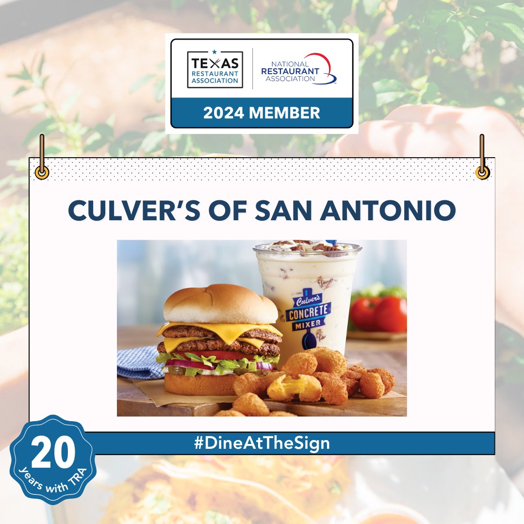 Shout out to Southern Classic Chicken, Dairy Bar, and @culvers for 20 years of membership! We are proud to be your voice and continue to support you! #TXRestaurants #DineAtTheSign