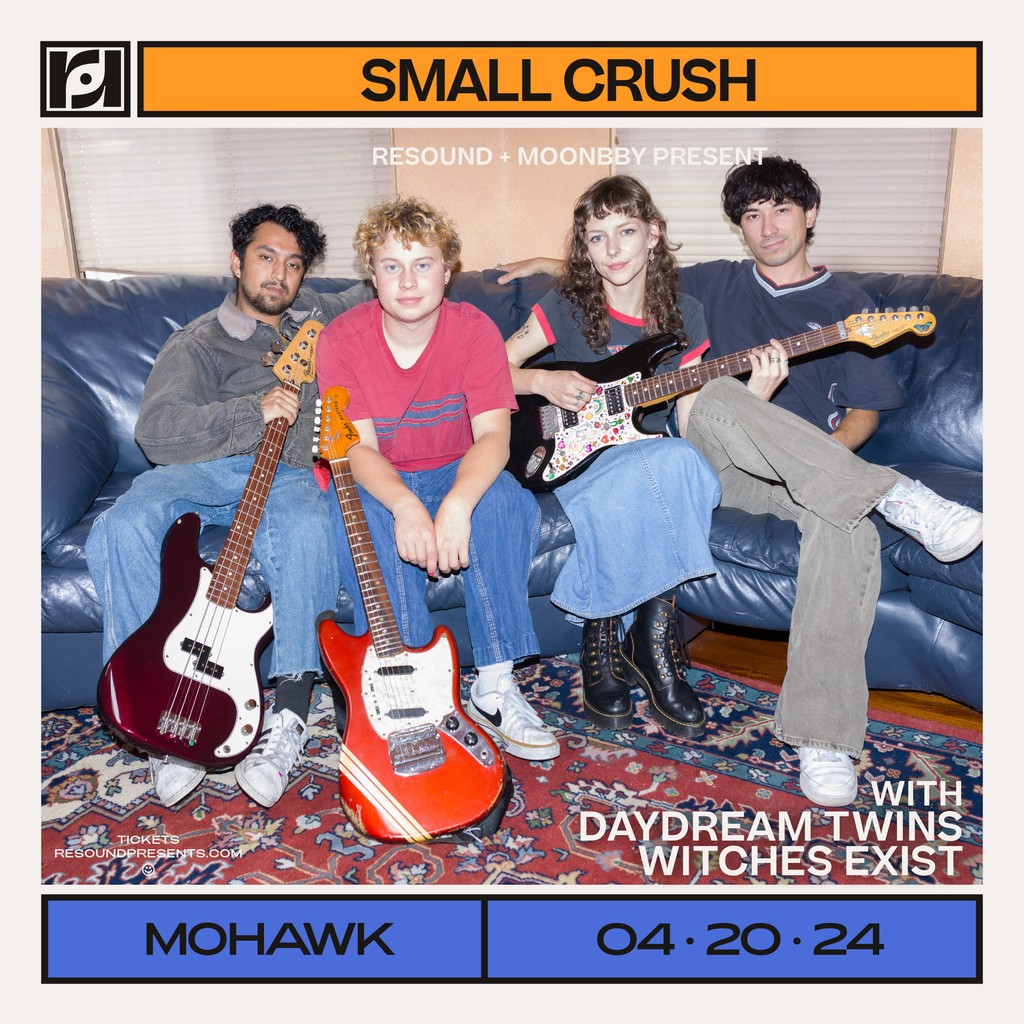 small crush is playing a sick show tonight at @mohawkaustin with @daydream_twins and witches exist 🧙‍♀️ get your tix at the link below. doors at 8, music at 9! wl.seetickets.us/event/small-cr…