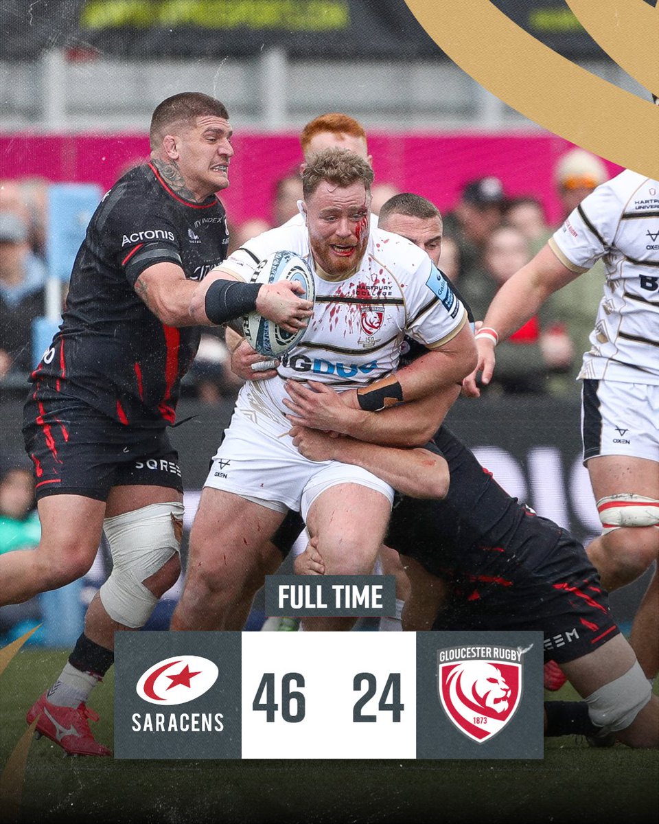 Full time at the StoneX Stadium and a spirited second half performance from the Cherry & Whites earns a bonus-point. 

💫 46 - 24 🍒 | #SARvGLO