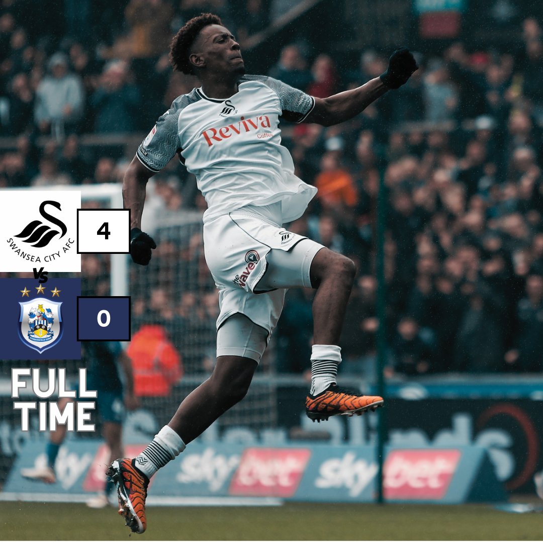 3 points secured! Goals from Jamal Lowe,Ronald ,Jerry Yates and Liam Walsh has given the Swans 3 wins on the bounce!! A brilliant last 20 minutes from the boys! Uppa Swans 🦢🦢