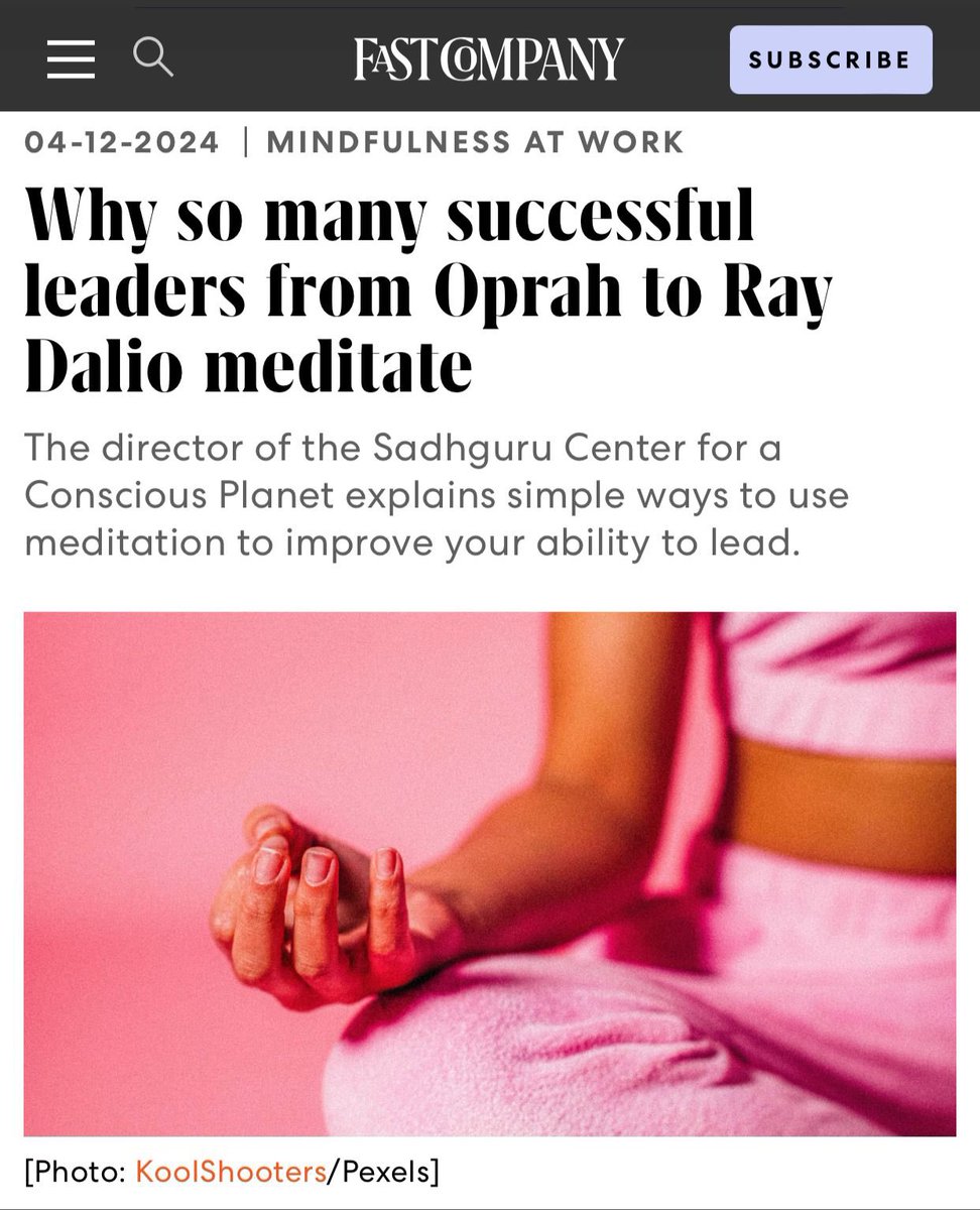 Dr. Balachundhar Subramaniam, Director of the Sadhguru Center for a Conscious Planet, provides these invaluable tips for infusing a regular meditation practice into one’s daily life. This is a key component of what many successful leaders also prioritize behind the scenes.