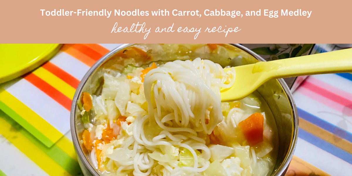 Recipe for the toddler-friendly noodles with Carrot, Cabbage, and Egg Medley. This colorful and nutritious dish is packed with vitamins and minerals from the carrots and cabbage, while the boiled egg noodles provide energy for active little ones. healthymumandbub.com/toddler-friend…