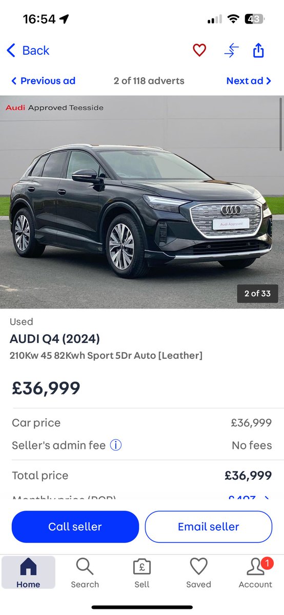 🚨Nearly New EV Deal Alert🚨

2024 Audi Q4 45 Sport 82 kWh with 1199 miles for £36,999
That’s £3000 less than a Tesla Model 3 Standard Range for a posh EV!
🤩⚡️⚡️⚡️🤩 #EVdeals 

autotrader.co.uk/car-details/20…