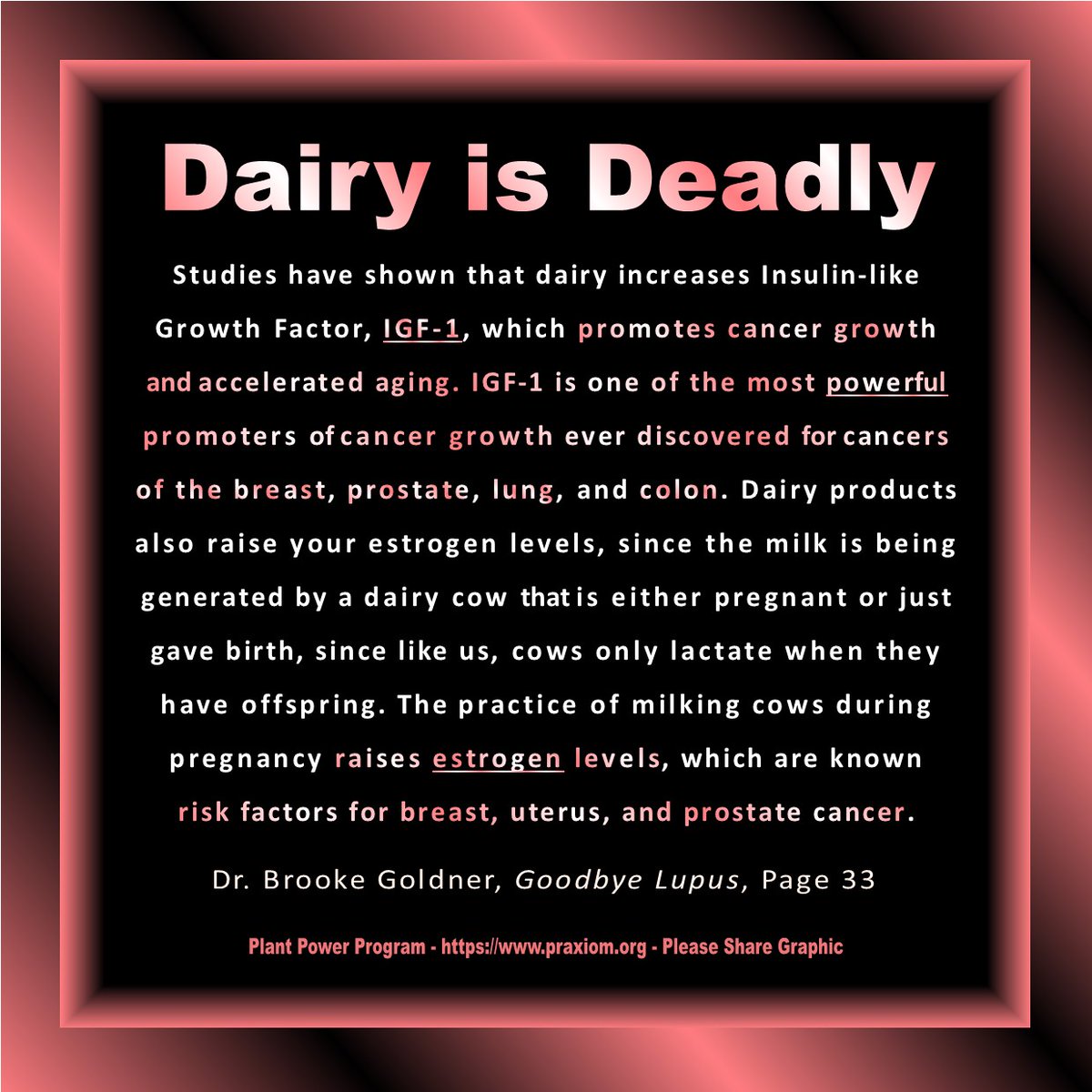 All my Plant Power Infographics are free, shareable, and based on the best available scientific evidence. To order your free resource materials, please go to praxiom.org/free.htm #dairy #dairyfarm #cancer #milk #cheese #aging #plantbased #plantpower