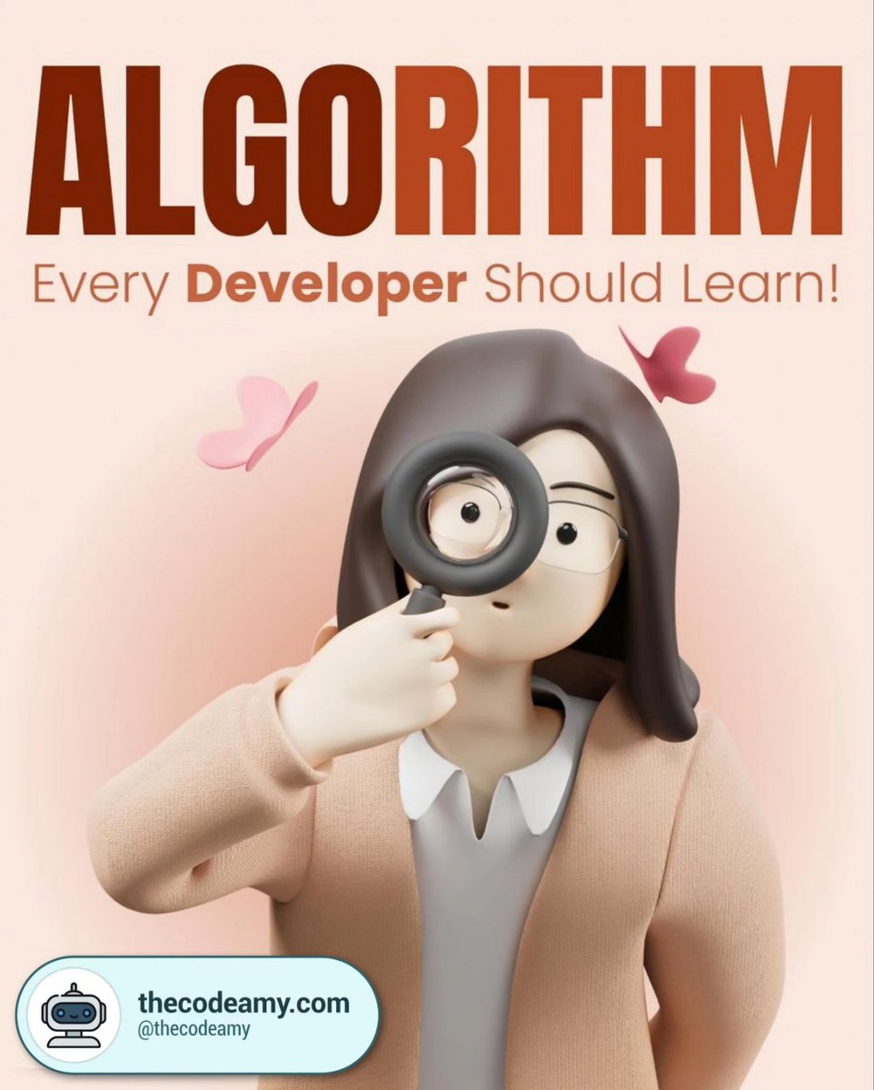 thecodeamy's tweet image. Hey there, friends! 🌟 Don't overlook these incredible algorithms! Dive into studying and implementing them to level up your skills. 
 Check out: shorturl.at/giBVZ
Check out @thecodeamy for more amazing content! 🚀
#DSA #Algorithms #TypesOfAlgorithms #AlgorithmMastery