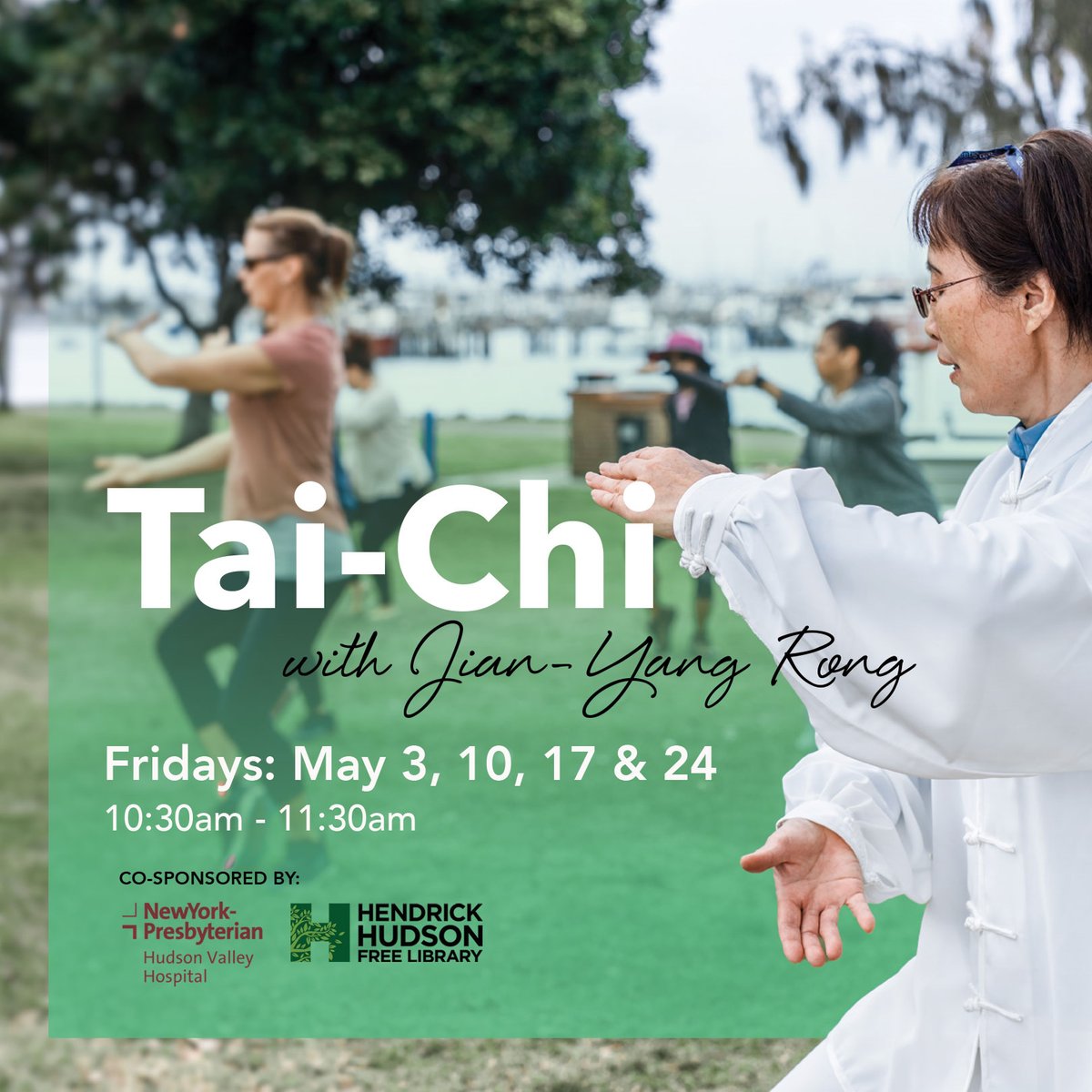 Registration will be limited to the ﬁrst 15 registrants for each class. Visit our website to register for one, some, or all four classes.

#taichi #meditativemovement #meditation #hhﬂ  #library #librariesrock