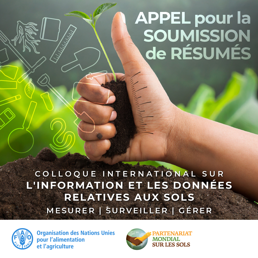 FAOenFrancais's tweet photo. 📢 L'appel pour la soumission de résumés est ouvert.

Le Colloque international sur l'information et les données relatives aux sols aura lieu du 25 au 28 septembre à Nanjing, en Chine.

📝 Soumettez vos résumés avant le 10 mai : https://t.co/bWmgF8BKzf

#SantéDesSols #GSID2024 https://t.co/mMTF3cyTA3