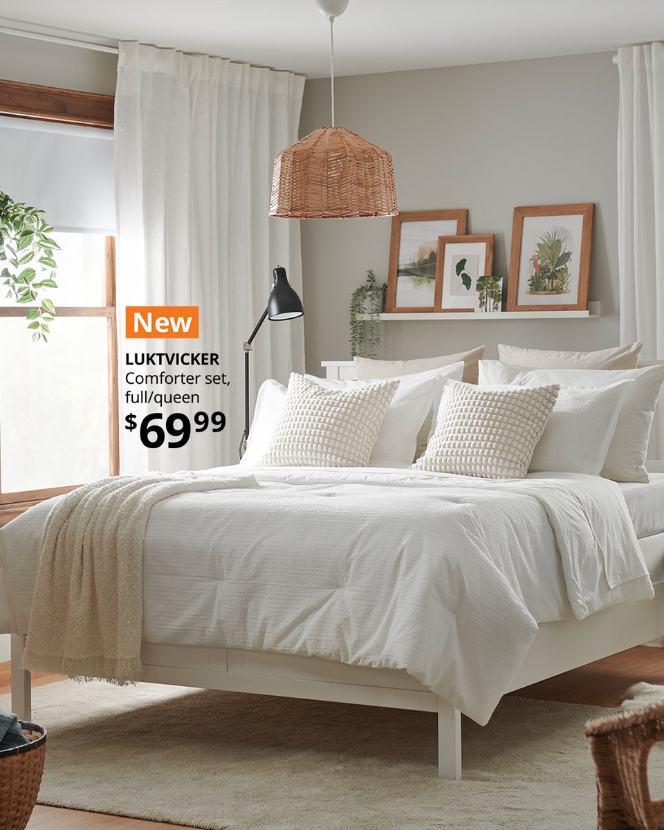 Stay in your comfort zone – but make it comfier. Keep your bedroom style simple and cozy with this calming white comforter set. bit.ly/49JXAg1