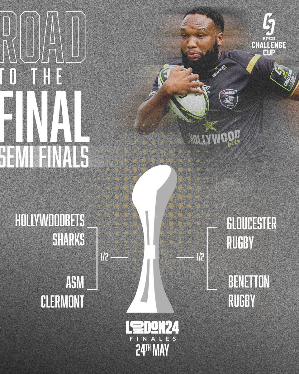 The only South African team in the semi-finals 💪

📅 04 May 2024
⏰ 12:30 BST and 13H30 CAT
🏟️ Twickenham Stoop
🎟️ eticketing.co.uk/harlequins 

#RoadToRedemption #ChallengeCup #SHAvASM