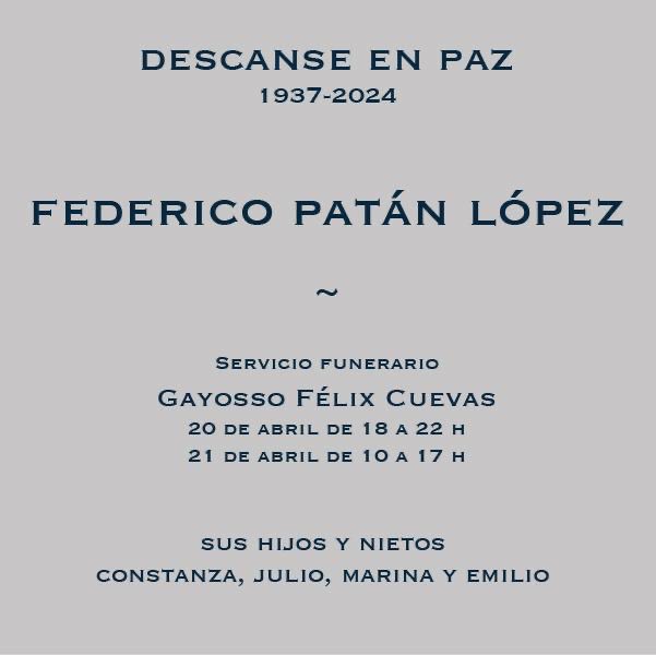 juliopatan09's tweet photo. Murió mi padre, el gran, el querido Federico. Nos encantará verlos y darles un abrazo. https://t.co/rMk7WwCUoU