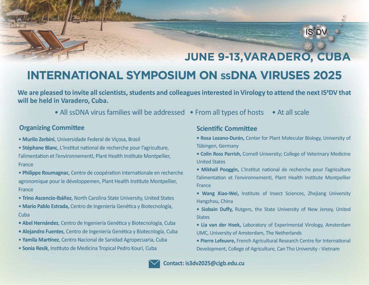 Fascinated by ssDNA viruses? Come join us in Varadero next year! #IS3DV2025
