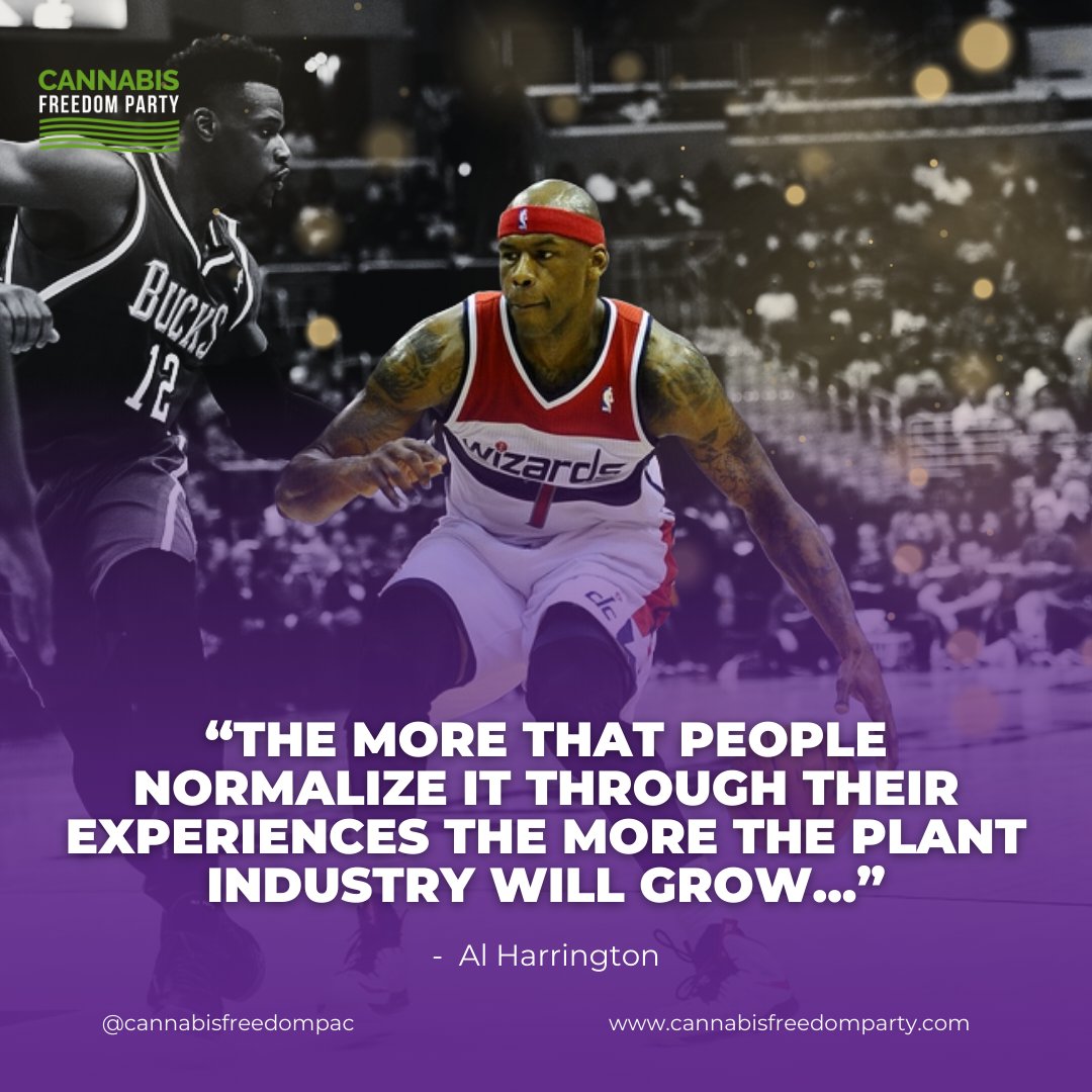 Ex-NBA Al Harrington says learning about the cannabis can create jobs and opportunities, especially for people of color.  He wants everyone to share their stories to make the cannabis more normal.  

🌿 Let's normalize the cannabis &amp; push for legalization. goodchange.app/donate/cannabi…