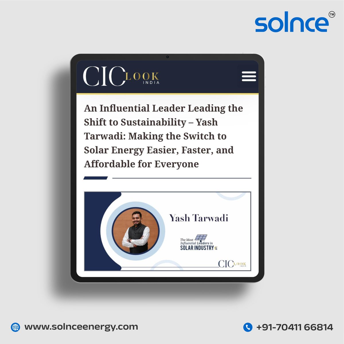 We are so pleased to inform that CIOLOOK INDIA have cover #Solnce story under The Most Influential Leaders in #Solar Industry 🤩 ciolookindia.com/an-influential… . #solarpower #solarpanel #news #newscoverage #subsidy #Gogreen #media #switchtosolar #solarsolutions #TTPD #PMSuryaGharYojana